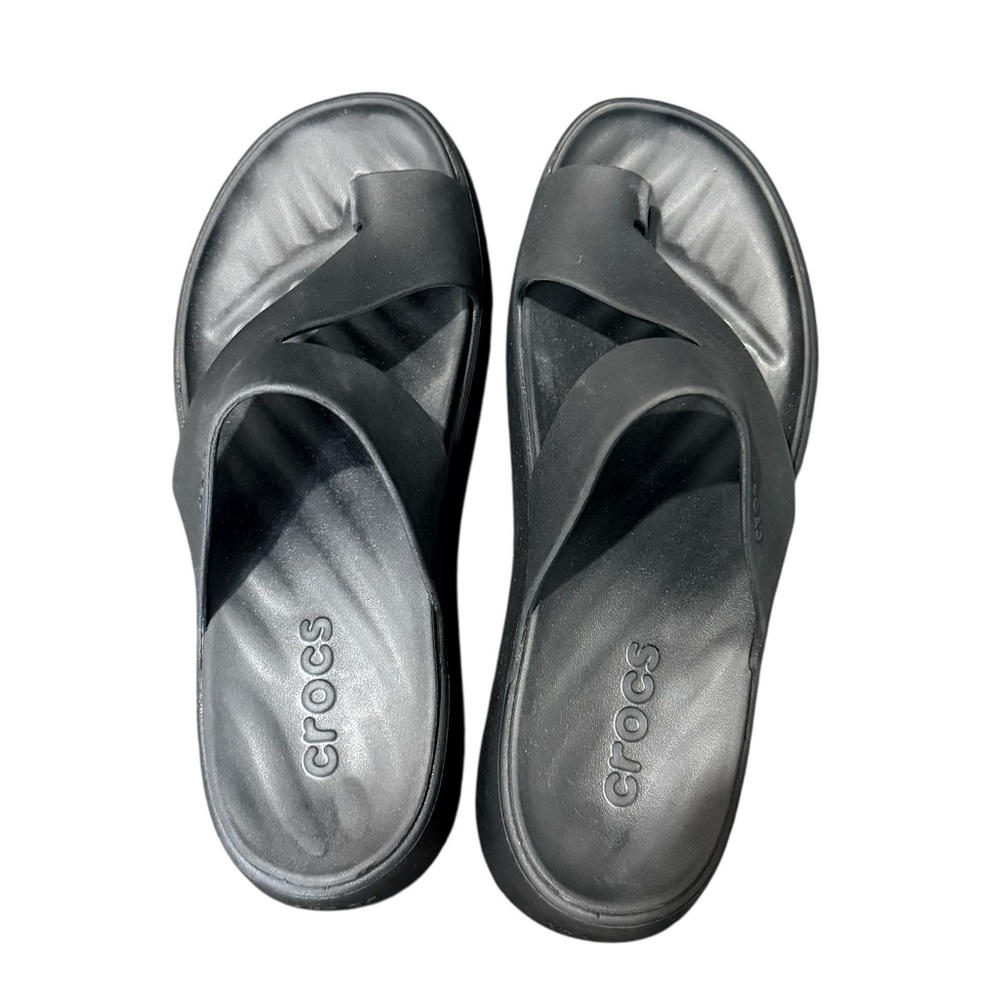 CROCS Women's Getaway Toe Loop Platform Sandal Black Size 8 - Picture 8 of 8
